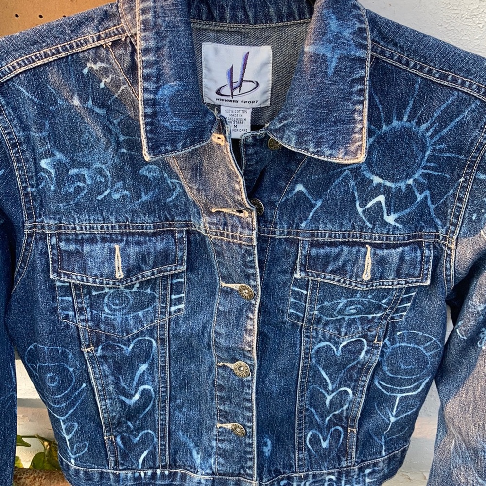 Groovy True Blue vintage Denim jacket upcycled - Picture 12 of 14